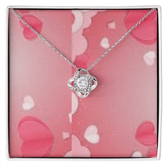 Yellow & White Gold Love Knot Necklace | Elegant Two-Tone Gold Jewelry