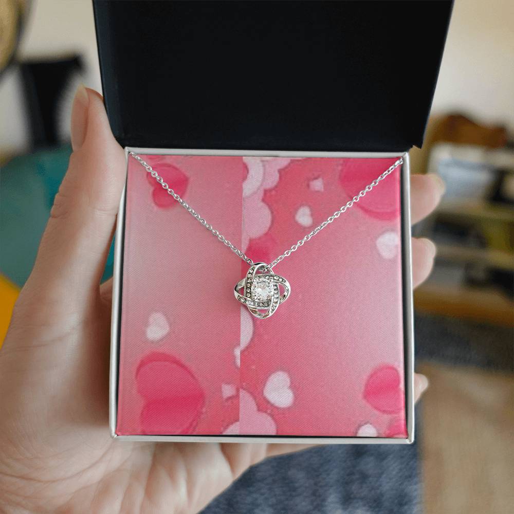 Yellow & White Gold Love Knot Necklace | Elegant Two-Tone Gold Jewelry