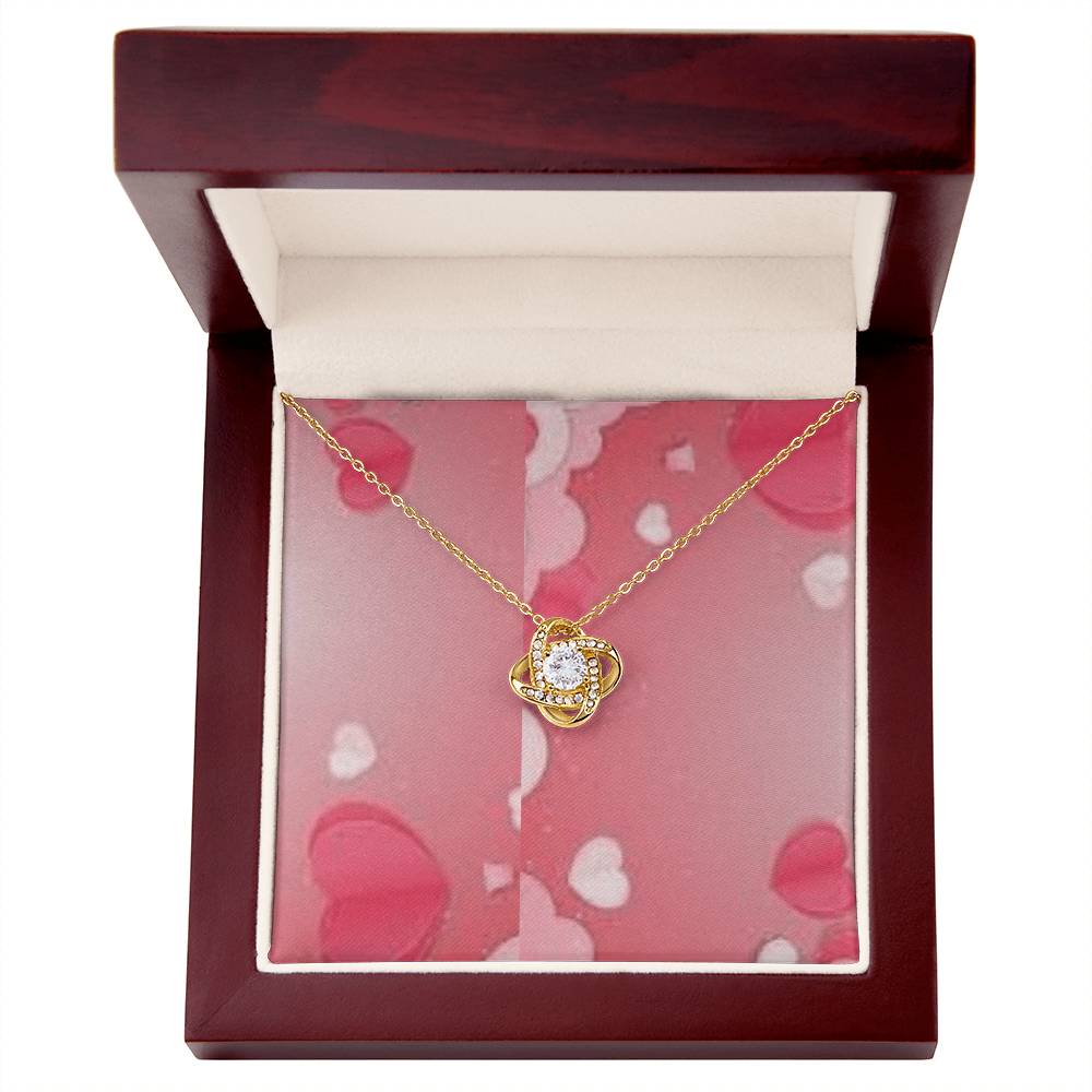 Yellow & White Gold Love Knot Necklace | Elegant Two-Tone Gold Jewelry