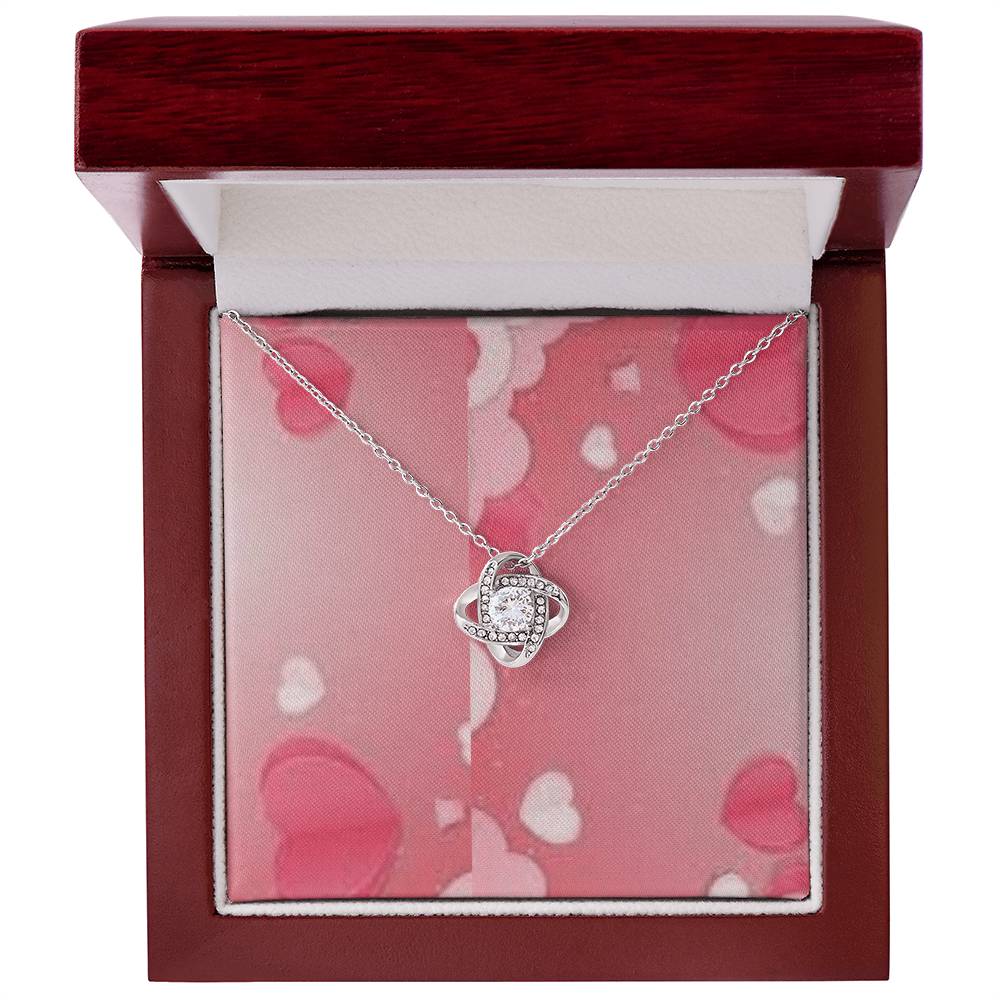 Yellow & White Gold Love Knot Necklace | Elegant Two-Tone Gold Jewelry